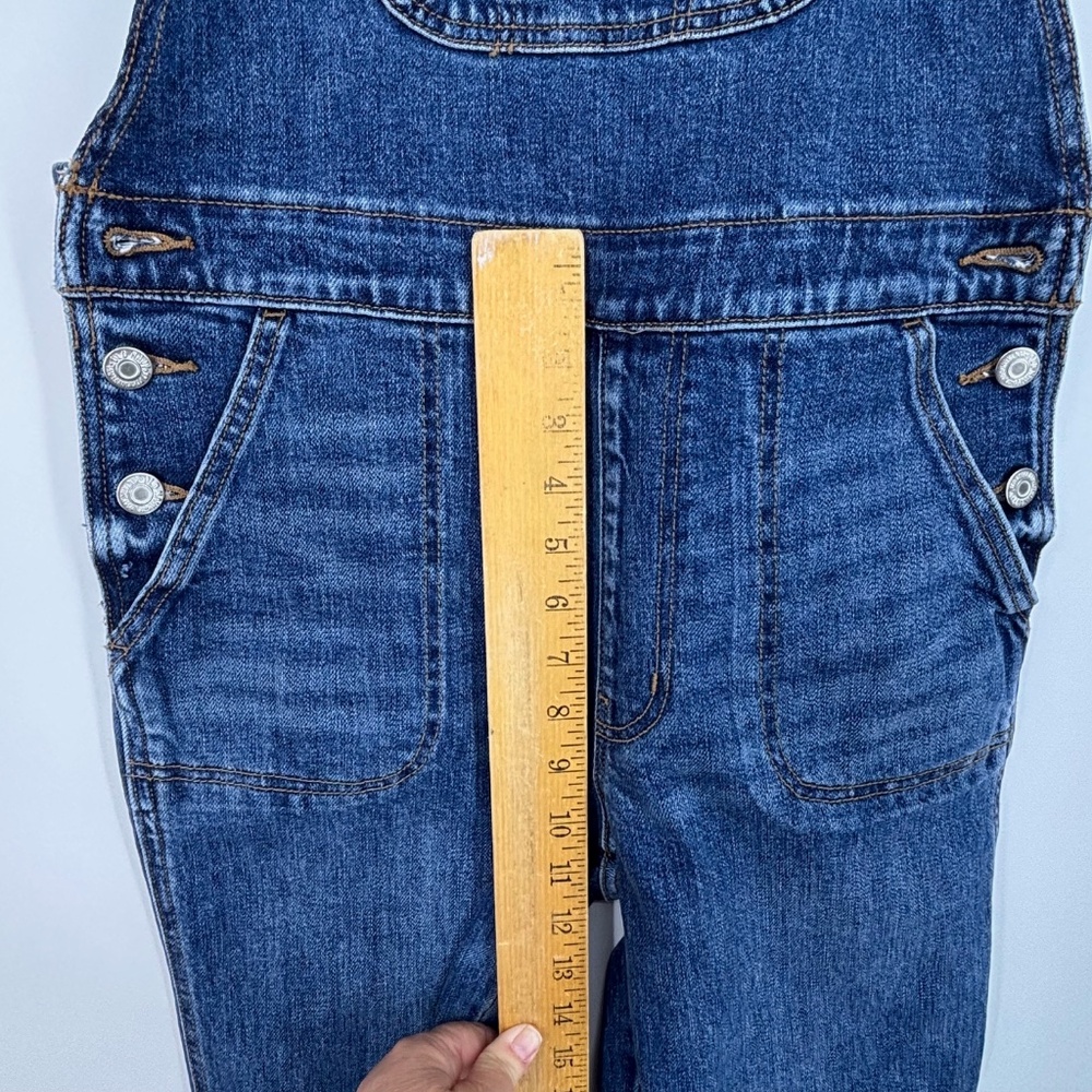 Old Navy Womens Size 4 TALL Overalls Medium Blue Denim Ankle Slim Leg Cotton - Picture 6 of 11